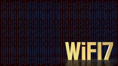 gold text wifi 7 for internet or technology concept 3d rendering