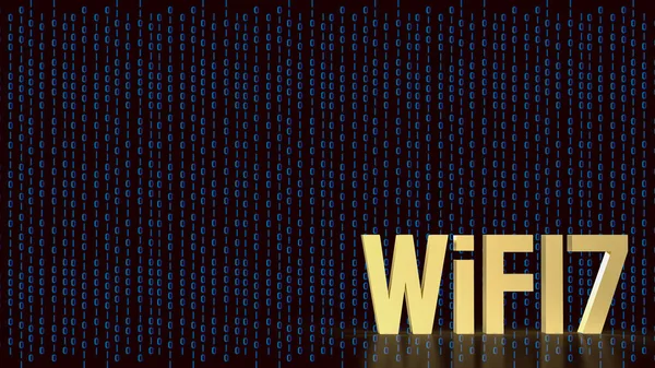 gold text wifi 7 for internet or technology concept 3d rendering
