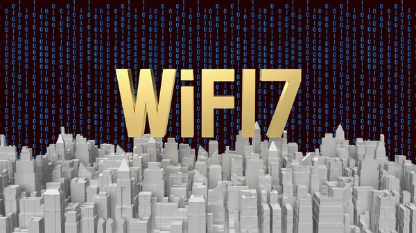 gold text wifi 7 for internet or technology concept 3d rendering