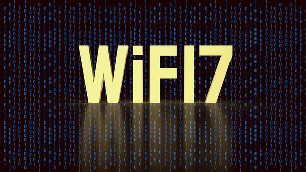 gold text wifi 7 for internet or technology concept 3d rendering
