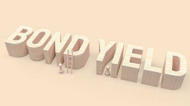 bond yield wood text for business concept 3d rendering