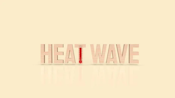 Heat Wave Text Thermometer Climate Change Concept Rendering — Fotografia de Stock