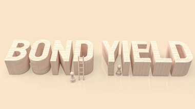 bond yield wood text for business concept 3d rendering