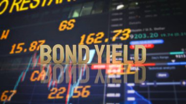 bond yield gold text for business concept 3d rendering