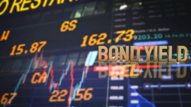 bond yield gold text for business concept 3d rendering