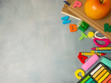 education equipment for back to school concept 