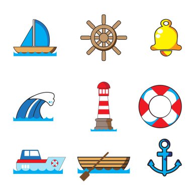 The sea travel cartoon bundle set