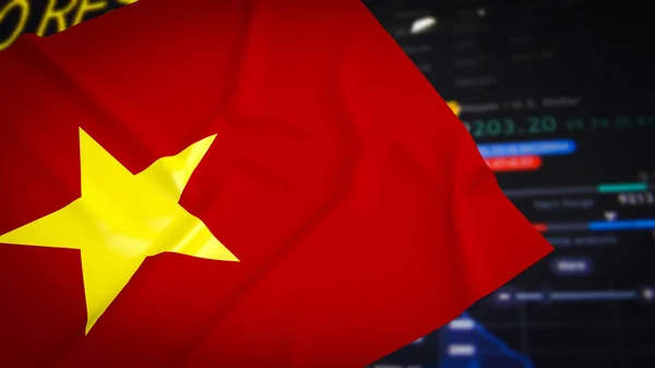 Vietnam Flag Business Background Rendering — Stock Photo, Image