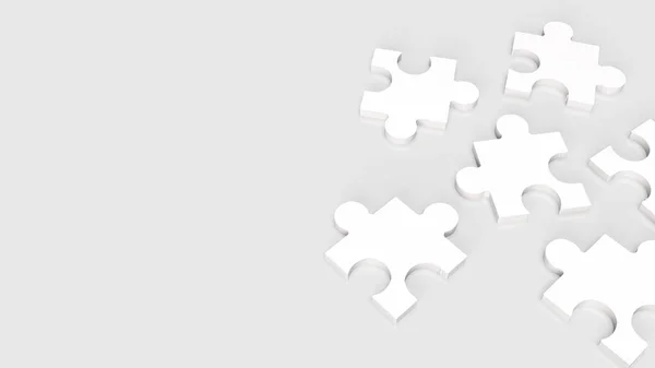 White Jigsaw Abstract Business Concept Rendering — Stockfoto