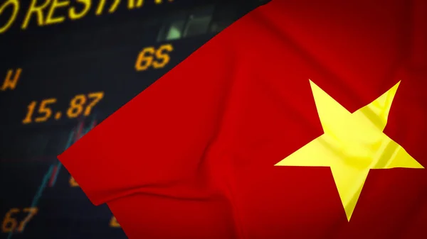 Vietnam Flag Business Background Rendering — Stock Photo, Image