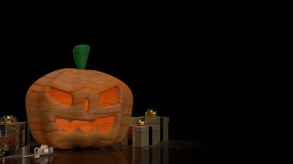 Halloween Pumpkin Gift Box Rendering — Stok fotoğraf