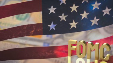 altın metin fomc veya Federal Açık Pazar Komitesi iş konsepti 3D oluşturma