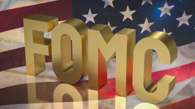 gold text fomc or Federal Open Market Committee for business concept 3d rendering clipart