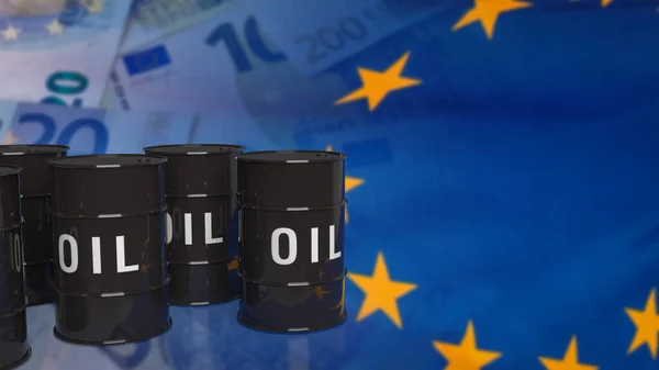 Танки Нефтью Флаге Евро Бизнес Концепции Рендеринга — стоковое фото