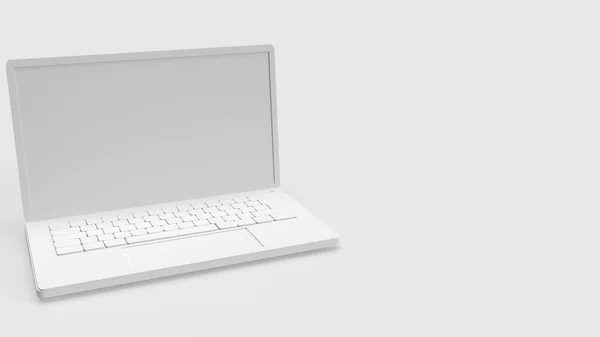 Notebook Bianco Sfondo Bianco Rendering — Foto Stock