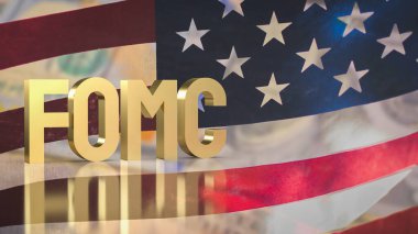 altın metin fomc veya Federal Açık Pazar Komitesi iş konsepti 3D oluşturma