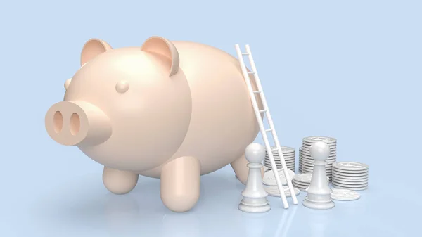 Piggy Bank Para Economia Conceito Negócio Renderização — Fotografia de Stock