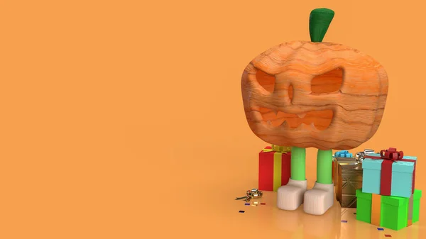 Abóbora Halloween Para Conceito Férias Renderização — Fotografia de Stock