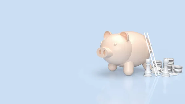 Piggy Bank Para Economia Conceito Negócio Renderização — Fotografia de Stock