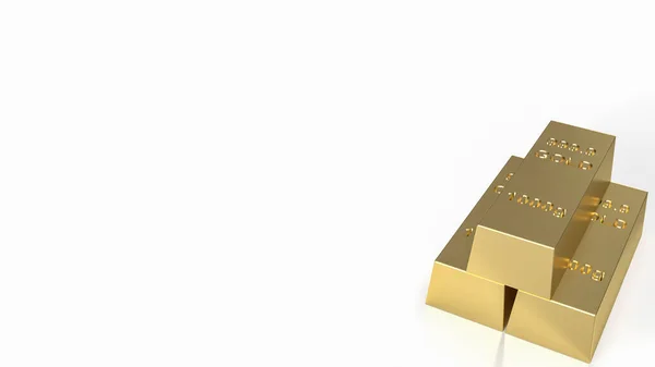 Gold Bars White Background Rendering — Stock Photo, Image