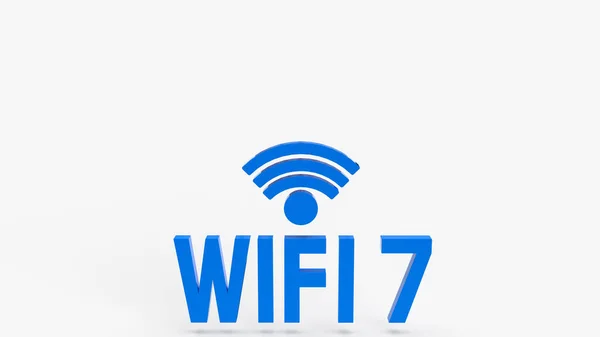 Wifi Bleu Sur Fond Blanc Pour Concept Technologie Rendu — Photo