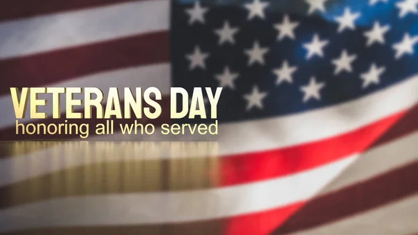veterans day text on America  flag for holiday concept 3d rendering