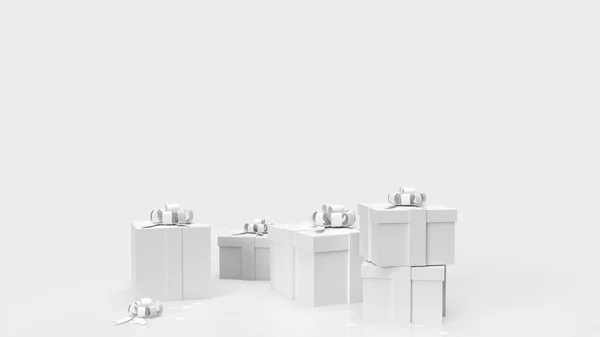 Белый Подарочная Коробка Белом Фоне Рендеринг — стоковое фото