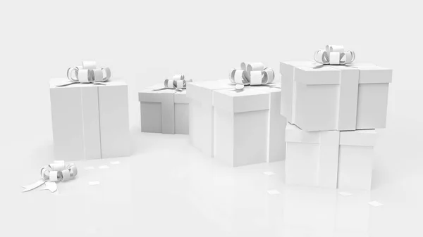 white gift box on white background  3d rendering