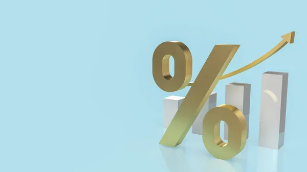 金利や税金の概念のためのパーセント記号3Dレンダリング — ストック写真