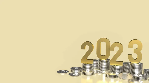 2023 Oro Monedas Para Concepto Negocio Renderizado —  Fotos de Stock