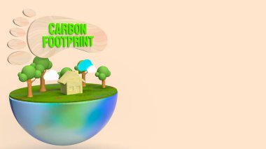 eko kavramı için karbon ayak izi 3D oluşturma