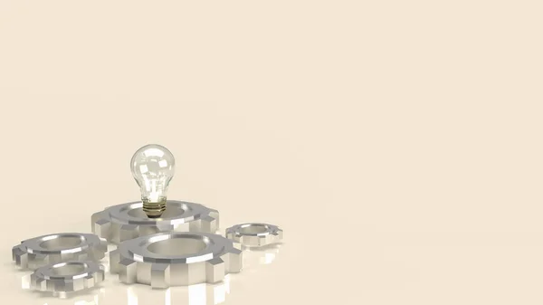 Lightbulb Gear Creative Idea Concept Rendering — Stock Photo, Image