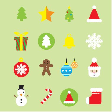 Tatil konsepti için Noel simgesi paketi