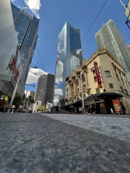 Sydney CBD light rail track and mordern buildings — Stock Photo, Image