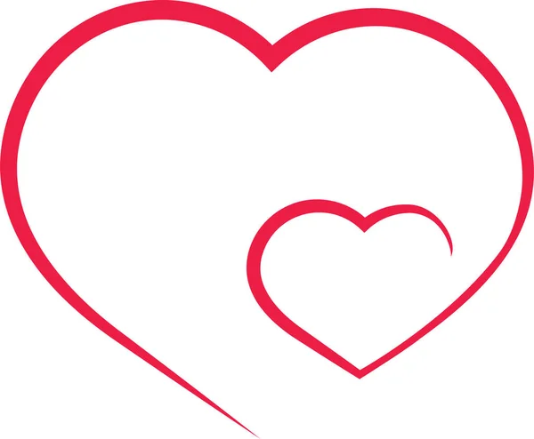 İki kalp birleşti. Vektör illüstrasyonu. 