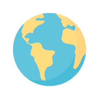 Toprak. Gezegen. Düz vektör illüstrasyonu.