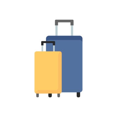 İki bavul. Düz vektör illüstrasyonu.