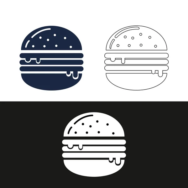 Гамбургер Монохромному Дизайні — стоковий вектор