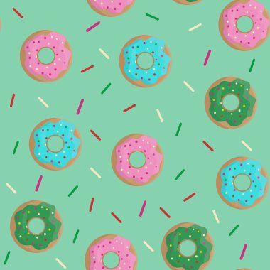 Kusursuz desenli ve jöleli donutlar.