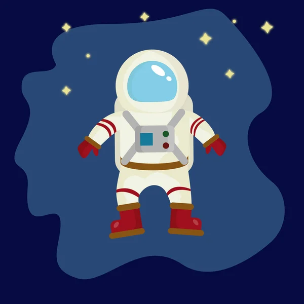 暗い背景と星を持つ宇宙飛行士 — ストックベクタ