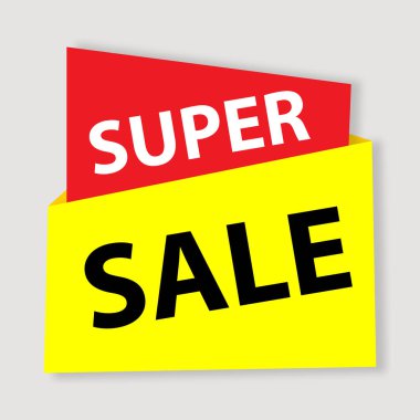 Satılık etiket kırmızı ve sarı renkli..