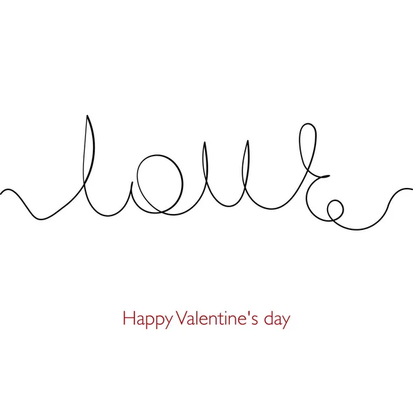 Valentine Day Card Hand Lettering Text — Stock Vector