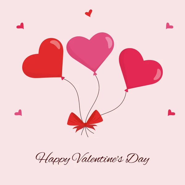 Valentine Day Greeting Card Balloon Shape Heart — Stock Vector