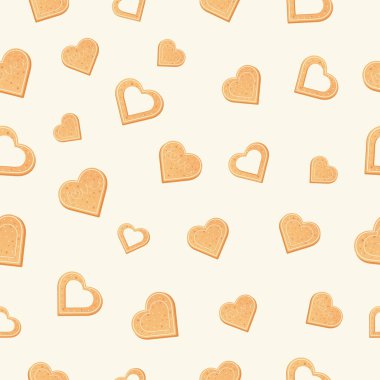 Zencefilli kalplerle kusursuz desen.