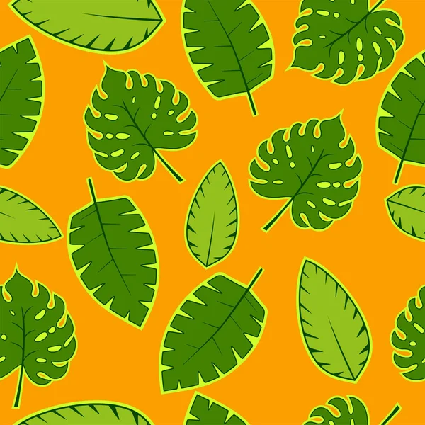 Palm Leaf Tropica Répétez Sans Couture — Image vectorielle