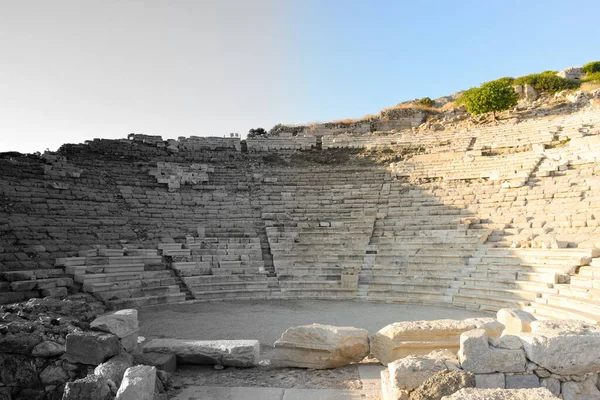 Great Background Ancient Theatre View Transition Black White Future — Foto Stock