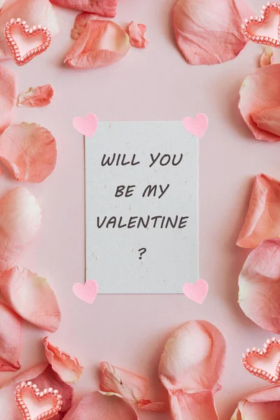 Happy Valentines Day Heart Shapes Lovely Valentine Proposal — Stockfoto