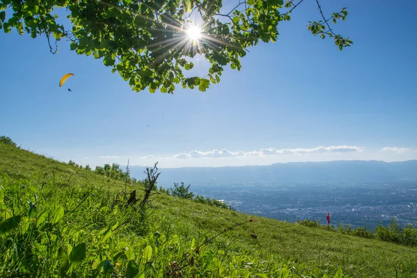 Cenevre İsviçre 'deki Saleve Dağı' ndan inanılmaz hava manzarası