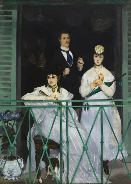 Varanda Francês Balcon Uma Pintura Óleo 1868 Pintor Francês Douard — Fotografia de Stock