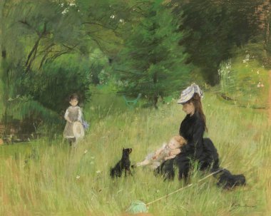 Berthe Morisot, Dans le parc, Vers, Berthe Morisot (1841 - 1895) tarafından yapılmış yağlı boya tablo.).